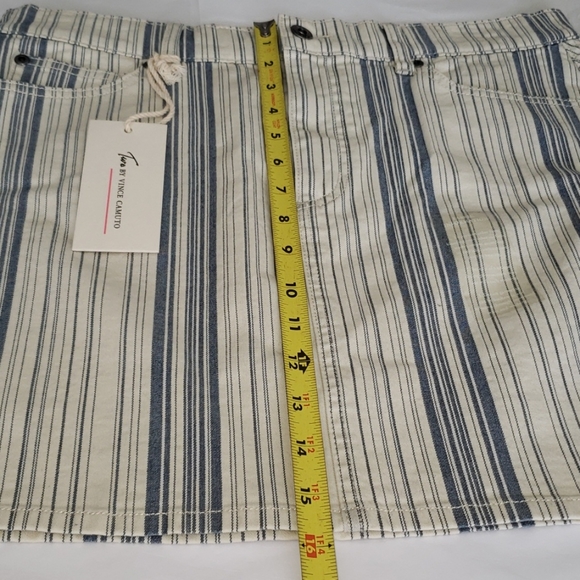 TWO/Vince Camuto NEW Jean Classic Striped Denim Skirt Business Casual Mini - Picture 13 of 14